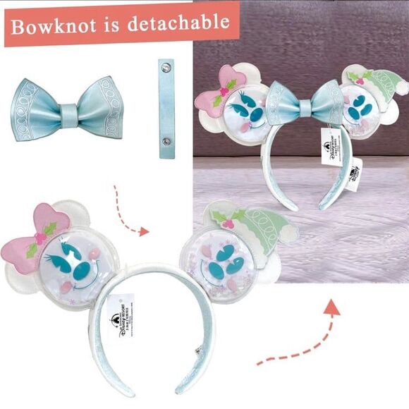 Loungefly Disney Parks Minnie Mouse Ears Pastel Snowman Holiday Snow Globe